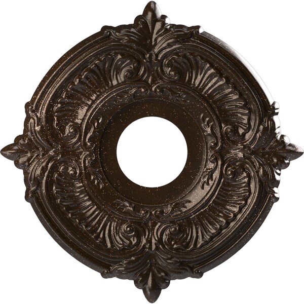Ekena Millwork Attica PVC Medallion (Canopies up to 5"), 13"OD x 3 1/2"ID x 3/4"P, Textured Metallic Mystic Brown CMP13ATAMB - main